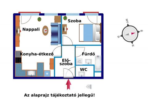 Eladó Lakás 9400 Sopron Ravazd lakóparki földszinti 44m2-es 1,5 szobás lakás
