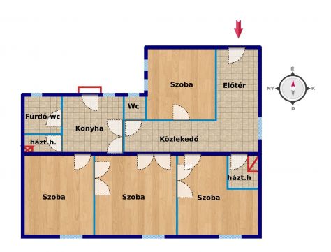Eladó Lakás 7623 Pécs Belvárosban felújított 113m2-es, vállalkozásra is alkalmas lakás