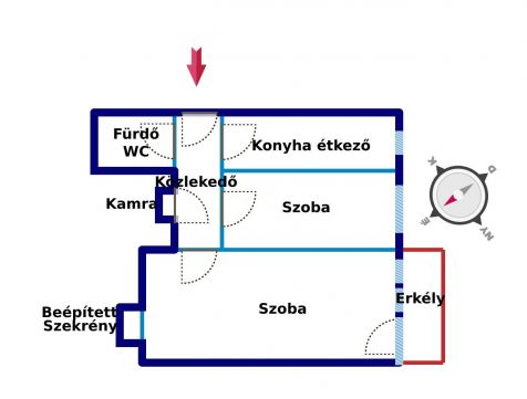 Eladó Lakás 1181 Budapest 18. kerület Szigetelt ház, 4.emelet, 2 szoba, 46 nm, erkély, tégla lakás