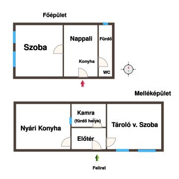 Eladó Ház 6100 Kiskunfélegyháza Városközponti, fűtéskorszerűsített, nagy lenti konyhával