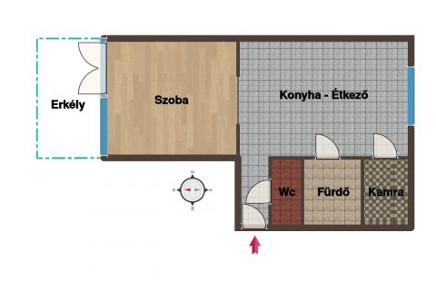 Kiadó Lakás 6000 Kecskemét SZÉCHENYIVÁROS 1 SZOBÁS ERKÉLYES LAKÁS
