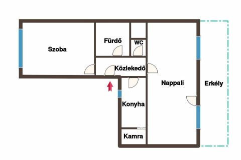 Eladó Lakás 6000 Kecskemét Belváros szélén, magasföldszinti lakás.