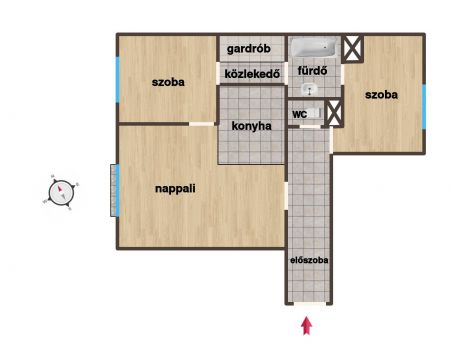 Eladó Lakás 1148 Budapest 14. kerület Wass Albert térre néző, amerikai konyhás nappali + 2 hálós