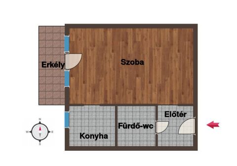 Kiadó Lakás 7632 Pécs Kertvárosban 2.emeleti garzon KIADÓ