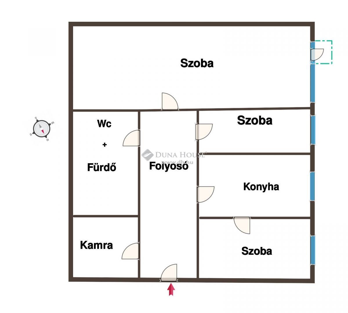 Első emeleti, háromszobás téglalakás Kalocsán – LK092472