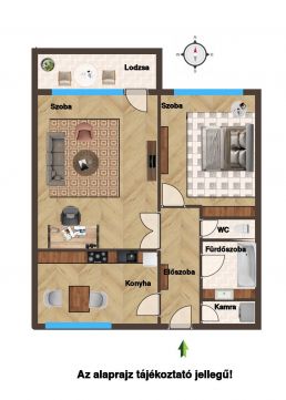 Mieszkanie 3-pokojowe, 62 m²